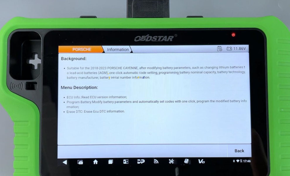 background and menu description